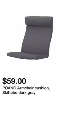 IKEA POÄNG Armchair cushion, Skiftebo dark gray offer