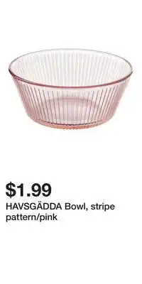 IKEA HAVSGÄDDA Bowl, stripe pattern/pink offer