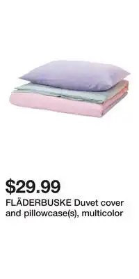 IKEA FLÄDERBUSKE Duvet cover and pillowcase(s), multicolor offer