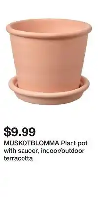 IKEA MUSKOTBLOMMA Plant pot with saucer, indoor/outdoor terracotta offer
