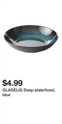 IKEA GLADELIG Deep plate/bowl, blue offer