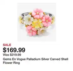TSC Stores Gems En Vogue Palladium Silver Carved Shell Flower Ring offer
