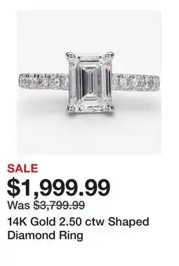 TSC Stores 14K Gold 2.50 ctw Shaped Diamond Ring offer