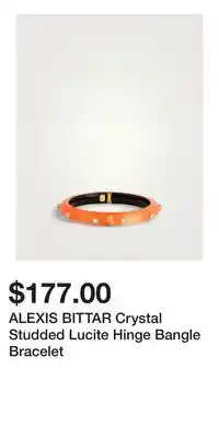 Holt Renfrew ALEXIS BITTAR Crystal Studded Lucite Hinge Bangle Bracelet offer
