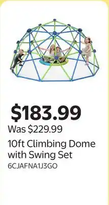 Walmart 10ft Climbing Dome with Swing Set offer