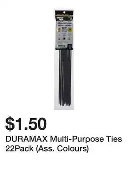 Dollarama DURAMAX Multi-Purpose Ties 22Pack (Ass. Colours) offer