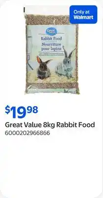 Walmart Great Value 8kg Rabbit Food offer