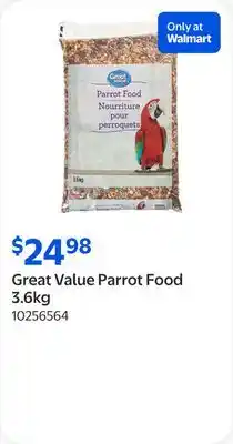 Walmart Great Value Parrot Food offer