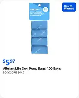 Walmart Vibrant Life Dog Poop Bags, 120 Bags offer