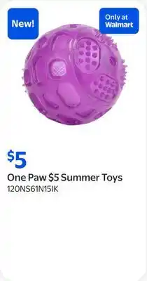 Walmart One Paw $5 Summer Toys offer