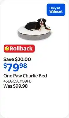 Walmart One Paw Charlie Bed offer