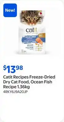 Walmart Catit Recipes Freeze-Dried Dry Cat Food, Ocean Fish Recipe offer