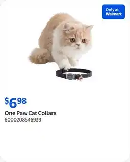 Walmart One Paw Cat Collars offer