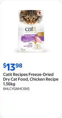 Walmart Catit Recipes Freeze-Dried Dry Cat Food, Chicken Recipe offer