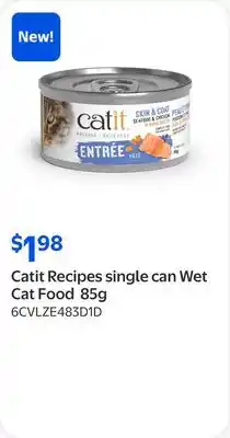 Walmart Catit Recipes single can Wet Cat Food offer