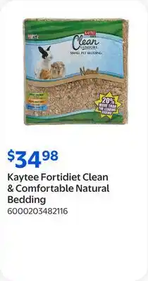 Walmart Kaytee Fortidiet Clean & Comfortable Natural Bedding offer