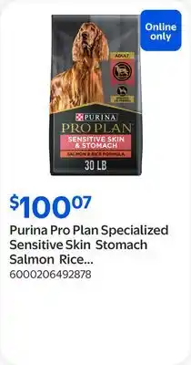 Walmart Purina Pro Plan Specialized Sensitive Skin Stomach Salmon Rice Formula Dry Dog Food offer