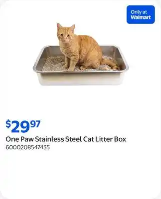 Walmart One Paw Stainless Steel Cat Litter Box offer