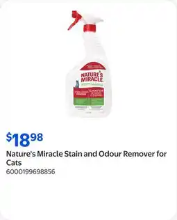 Walmart Nature's Miracle Stain and Odour Remover for Cats offer