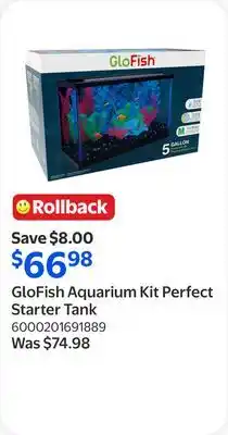 Walmart GloFish Aquarium Kit Perfect Starter Tank offer