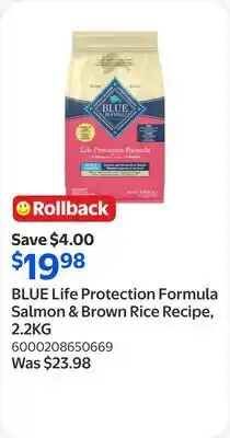 Walmart BLUE Life Protection Formula Salmon & Brown Rice Recipe offer