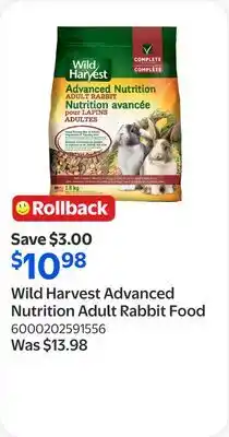 Walmart Wild Harvest Advanced Nutrition Adult Rabbit Food offer