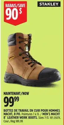 Canadian Tire MEN'S MACHT 8˝ LEATHER WORK BOOTS offer