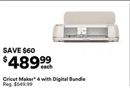 Michaels Cricut Maker 4 with Digital Bundle offer