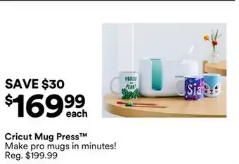 Michaels Cricut Mug press offer