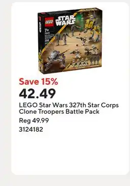 Staples LEGO Star Wars 327th Star Corps Clone Troopers Battle Pack offer