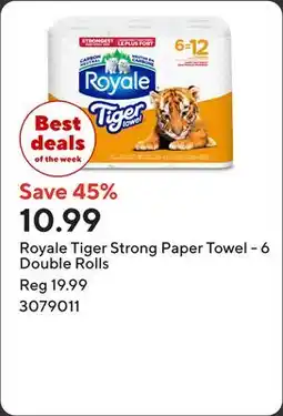 Staples Royale Tiger Strong Paper Towel - 6 Double Rolls offer