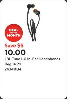 Staples JBL Tune 110 In-Ear Headphones offer