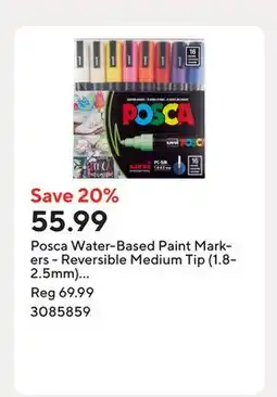 Staples Posca Water-Based Paint Markers - Reversible Medium Tip (1.8-2.5mm) - Assorted Colors offer