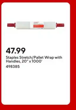 Staples Staples Stretch/Pallet Wrap with Handles, 20 x 1000' offer