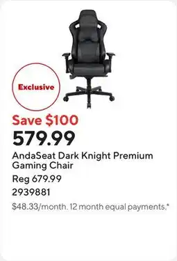 Staples AndaSeat Dark Knight Premium Gaming Chair offer