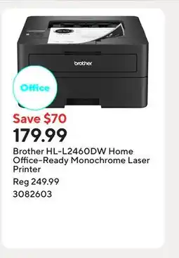 Staples Brother HL-L2460DW Home Office-Ready Monochrome Laser Printer offer