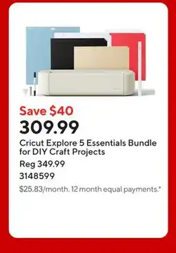 Staples Cricut Explore 5 Essentials Bundle for DIY Craft Projects offer