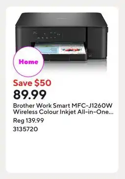 Staples Brother Work Smart MFC-J1260W Wireless Colour Inkjet All-in-One Printer offer