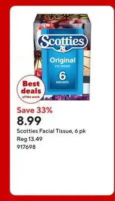 Staples Scotties Facial Tissue offer