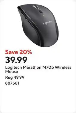 Staples Logitech Marathon M705 Wireless Mouse offer