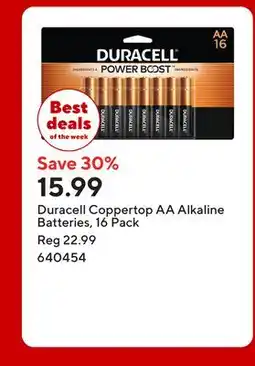 Staples Duracell Coppertop AA Alkaline Batteries offer