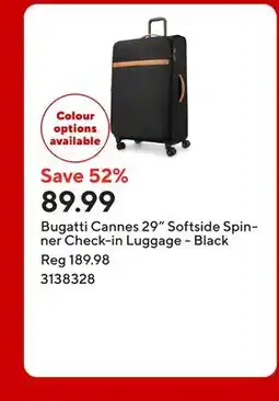Staples Bugatti Cannes 29 Softside Spinner Check-in Luggage - Black offer