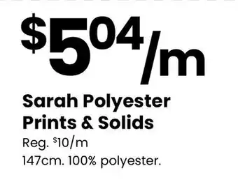 Fabricland Sarah Polyester Prints & Solids offer