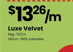 Fabricland Luxe Velvet offer