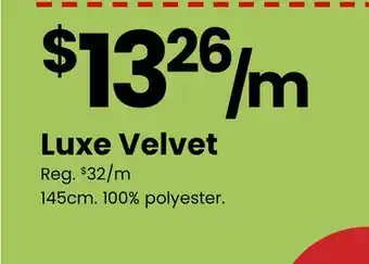 Fabricland Luxe Velvet offer