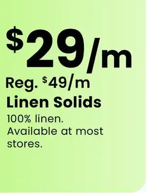 Fabricland Linen Solids offer