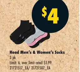 No Frills HEAD MEN'S & WOMEN'S SOCKS offer