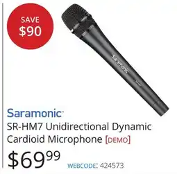 Vistek Saramonic SR-HM7 Unidirectional Dynamic Cardioid Microphone offer