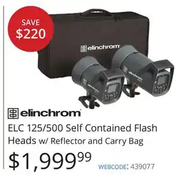 Vistek Elinchrom ELC 125/500 Self Contained Flash Heads w/Reflector and Carry Bag offer