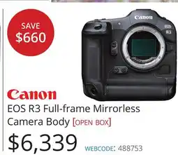 Vistek Canon EOS R3 Full-frame Mirrorless Camera Body [open box] offer